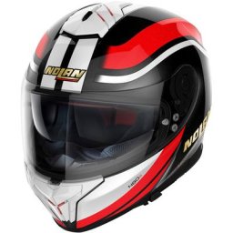 Nolan N80-8 50TH Anniversary N-Com Casque, noir-blanc-rouge, taille 2XL