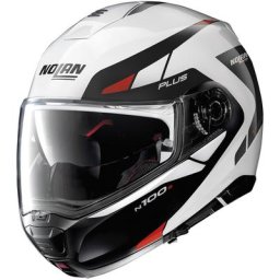 Nolan N100-5 Plus Milestone N-Com Casque, noir-blanc-rouge, taille S