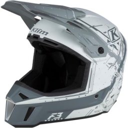 Klim F3 Recoil Casque de motocross, gris-blanc, taille 2XL