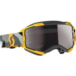 Scott Fury Chrome Camo Lunettes de motocross gris/jaunes, argent