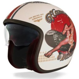 Premier Vintage Pin Up Casque jet, blanc, taille XS
