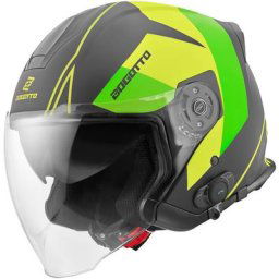 Bogotto V586 Detri BT Casque Bluetooth Jet, noir-vert, taille XL