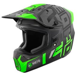 FC-Moto Merkur Flex Casque de motocross, noir-gris-vert, taille L