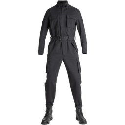 Pando Moto Brat Costume textile de moto une pièce, noir, taille M