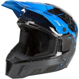 Klim F3 Recoil Casque de motocross, noir-bleu, taille 2XL