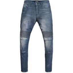 Pando Moto Rosie Navy Plain Jeans de moto de dames, bleu, taille 28 pour Femmes