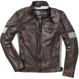 Black-Cafe London Brooklyn Veste en cuir de moto, brun, taille 54