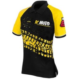 FC-Moto Corp Chemise Polo, noir-jaune, taille 2XL pour Femmes