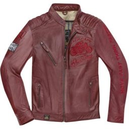 Black-Cafe London Istanbul Veste en cuir de moto, rouge, taille 50