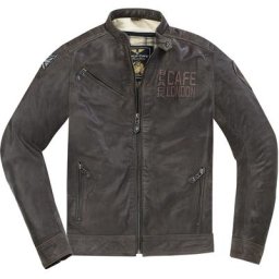 Black-Cafe London Sydney Veste en cuir de moto, brun, taille 58