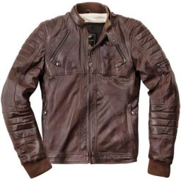 Black-Cafe London Ghom Veste en cuir de moto, brun, taille 50