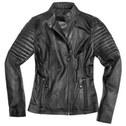 Black-Cafe London Shona Veste en cuir de moto dames, noir, taille L pour Femmes