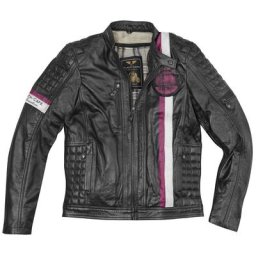 Black-Cafe London Barcelona Veste en cuir de moto, noir, taille 52
