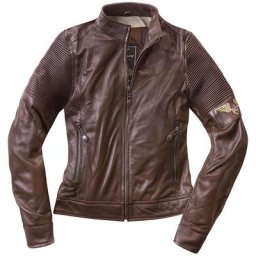 Black-Cafe London Amol Veste en cuir de moto de dames, brun, taille L pour Femmes