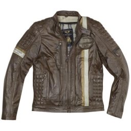 Black-Cafe London Barcelona Veste en cuir de moto, brun, taille 56