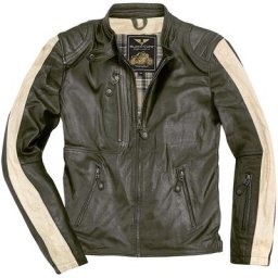 Black-Cafe London Vintage Veste en cuir de moto, vert, taille 56