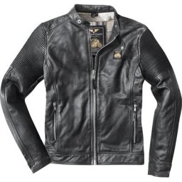 Black-Cafe London Milano Veste en cuir de moto, noir, taille 50