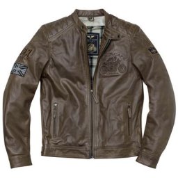 Black-Cafe London Bangkok Veste en cuir de moto, brun, taille 58
