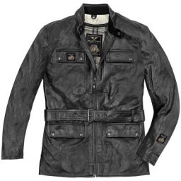 Black-Cafe London Kairo Veste en cuir de moto, noir, taille 52