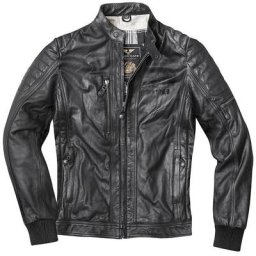 Black-Cafe London Detroit Veste en cuir de moto, noir, taille 58
