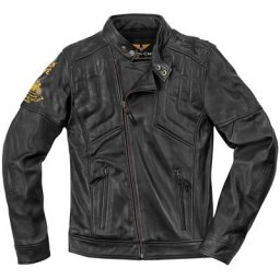 Black-Cafe London Sari Veste de moto en cuir, noir, taille 52