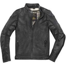 Black-Cafe London Atlanta Veste en cuir de moto, noir, taille 52