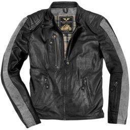 Black-Cafe London Vintage Veste en cuir de moto, noir, taille 50