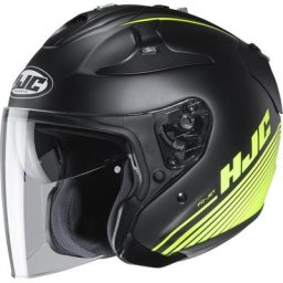 HJC FG-Jet Paton Casque jet, noir-jaune, taille XL