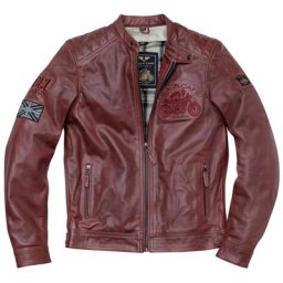 Black-Cafe London Bangkok Veste en cuir de moto, rouge, taille 60