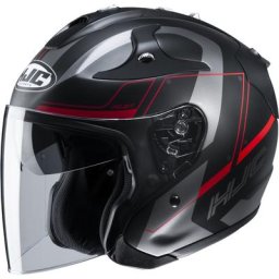 HJC FG-Jet Komina Casque jet, noir-rouge, taille XS 54 55