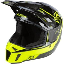 Klim F3 Recoil Casque de motocross, noir-jaune, taille M