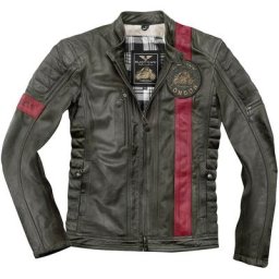 Black-Cafe London Paris 2019 Veste en cuir de moto, vert, taille 52