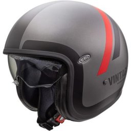 Premier Vintage DO 17 BM Casque jet, noir-gris-rouge, taille M