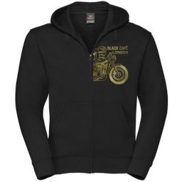 Black-Cafe London Retro Zip Hoodie, noir-or, taille 3XL