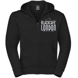 Black-Cafe London Classic Zip Hoodie, noir-blanc, taille L