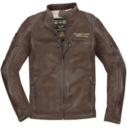 Black-Cafe London Miami Veste en cuir de moto, brun, taille 60