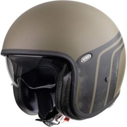 Premier Vintage BTR Military Green BM Casque jet, noir-vert, taille L