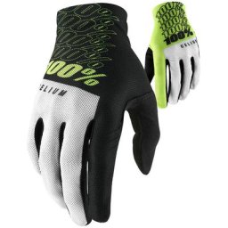 100% Celium Gants de vélo, noir-blanc-jaune, taille M