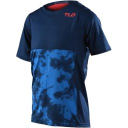 Troy Lee Designs Skyline Breaks Maillot de vélo à manches courtes pour les jeunes, noir-rouge-bleu, taille M
