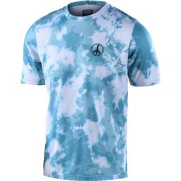Troy Lee Designs Flowline Plot Maillot vélo à manches courtes, blanc-bleu, taille 2XL