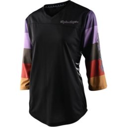 Troy Lee Designs Mischief Rugby Maillot de vélo pour dames, noir-multicolore, taille L pour Femmes