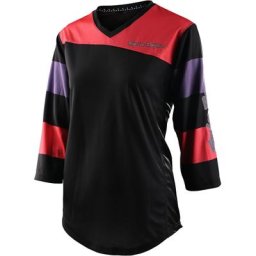 Troy Lee Designs Mischief Rugby Maillot de vélo pour dames, noir-rouge, taille S pour Femmes