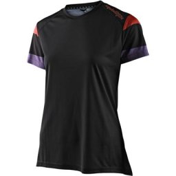 Troy Lee Designs Lilium Rugby Maillot de vélo à manches courtes pour dames, noir-multicolore, taille XL pour Femmes