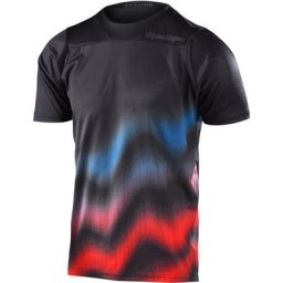 Troy Lee Designs Skyline Wave Maillot vélo à manches courtes, noir-rouge, taille XL