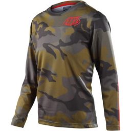 Troy Lee Designs Flowline Spray Camo Maillot vélo jeunesse, vert, taille XL