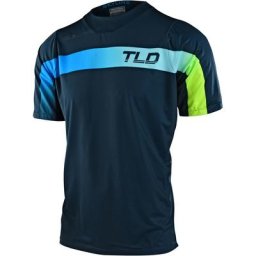Troy Lee Designs Skyline Jet Fuel Maillot de vélo à manches courtes, blanc-bleu, taille XL