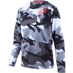 Troy Lee Designs Flowline Spray Camo Maillot vélo jeunesse, blanc-multicolore, taille XS