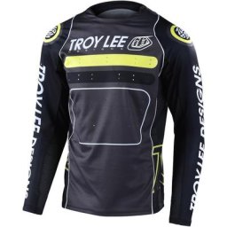Troy Lee Designs Sprint Drop In Maillot vélo, noir-gris-vert, taille XL