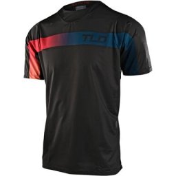 Troy Lee Designs Skyline Jet Fuel Maillot de vélo à manches courtes, noir-rouge-bleu, taille S
