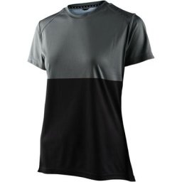 Troy Lee Designs Lilium Block Maillot de cyclisme féminin à manches courtes, noir-gris, taille M pour Femmes